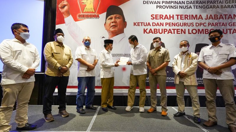 Danny Resmi Ganti Sudirsah Sebagai Ketua DPC Gerindra Lombok Utara.